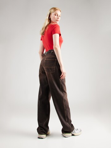 TOPSHOP Wide Leg Jeans 'Gold Rush' in Braun