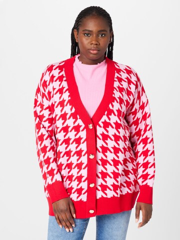 Cardigan River Island Plus en rouge : devant