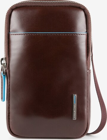 Piquadro Smartphone Case 'Blue Square' in Brown: front