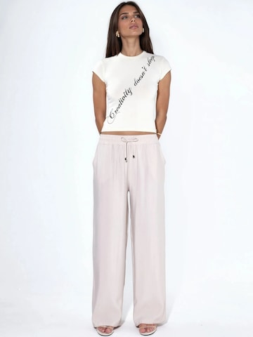 Wide leg Pantaloni di Hiccup in bianco