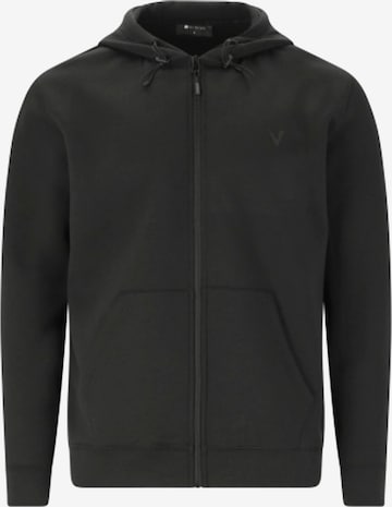 Virtus Sweatshirt 'Taro M Technical Full-Zip Hoody' in Zwart: voorkant