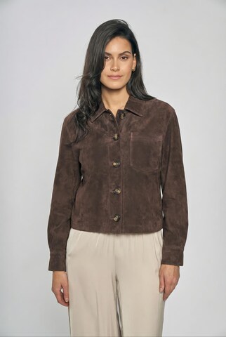 Veste mi-saison ' Lederjacke ' FREAKY NATION en marron : devant