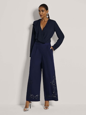 Wide Leg Pantalon à pince MADELEINE en bleu