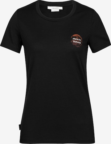 ICEBREAKER Funkční tričko 'W Tech Lite II SS Tee Natural Alps' – černá: přední strana