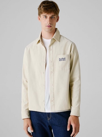 Red Bull Racing x Pepe Jeans Regular fit Button Up Shirt in Beige: front