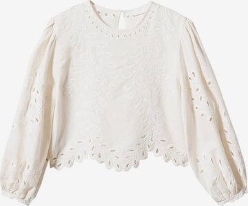 MANGO Blouse 'Embro' in Beige: front