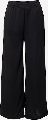 Wide leg Pantaloni 'Terry' de la Urban Classics pe negru: față