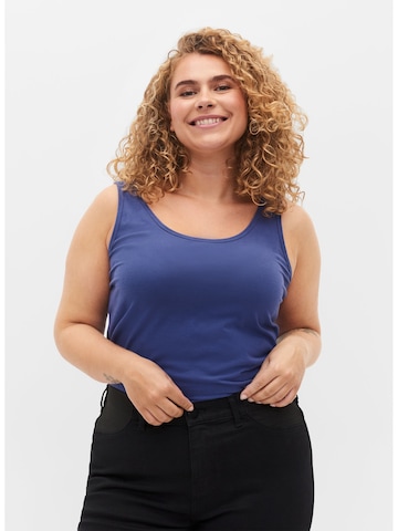 Zizzi Top in Blue: front