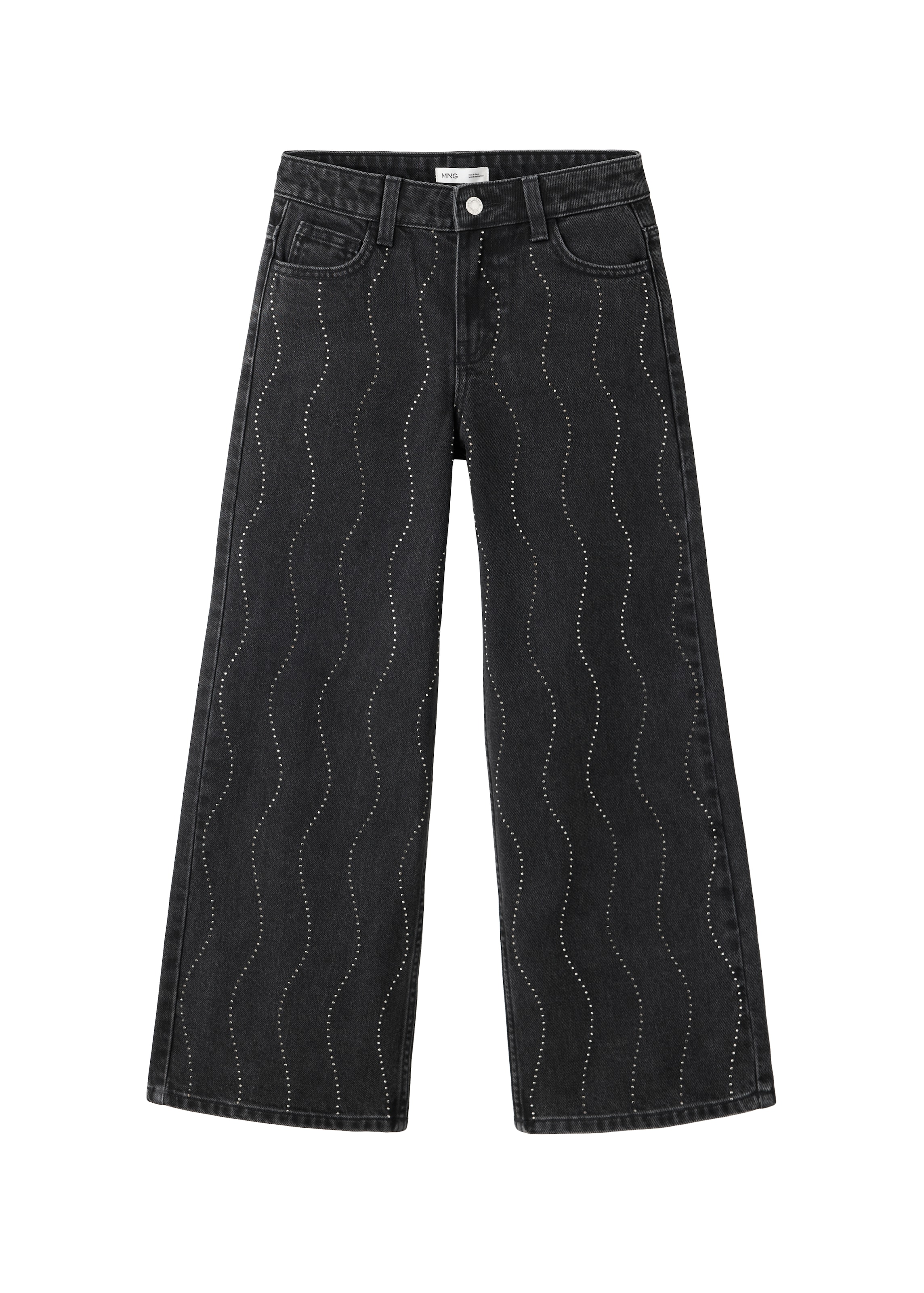 MANGO KIDS Wide Leg Jeans 'WIDEO' in Schwarz: Vorderseite