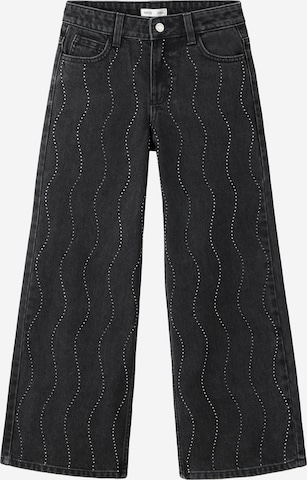 MANGO KIDS Wide Leg Farkut 'WIDEO' värissä musta: etupuoli