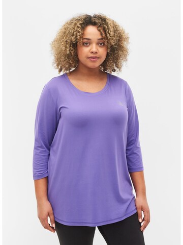 T-shirt fonctionnel Active by Zizzi en violet : devant