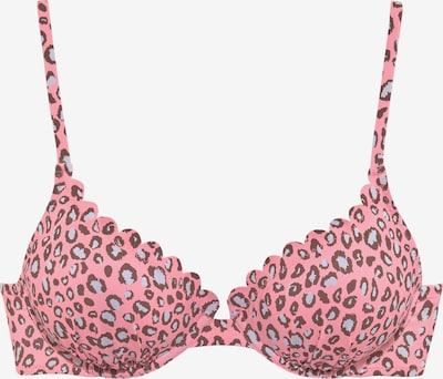 LASCANA Bikinitop in braun / pink / weiß, Produktansicht