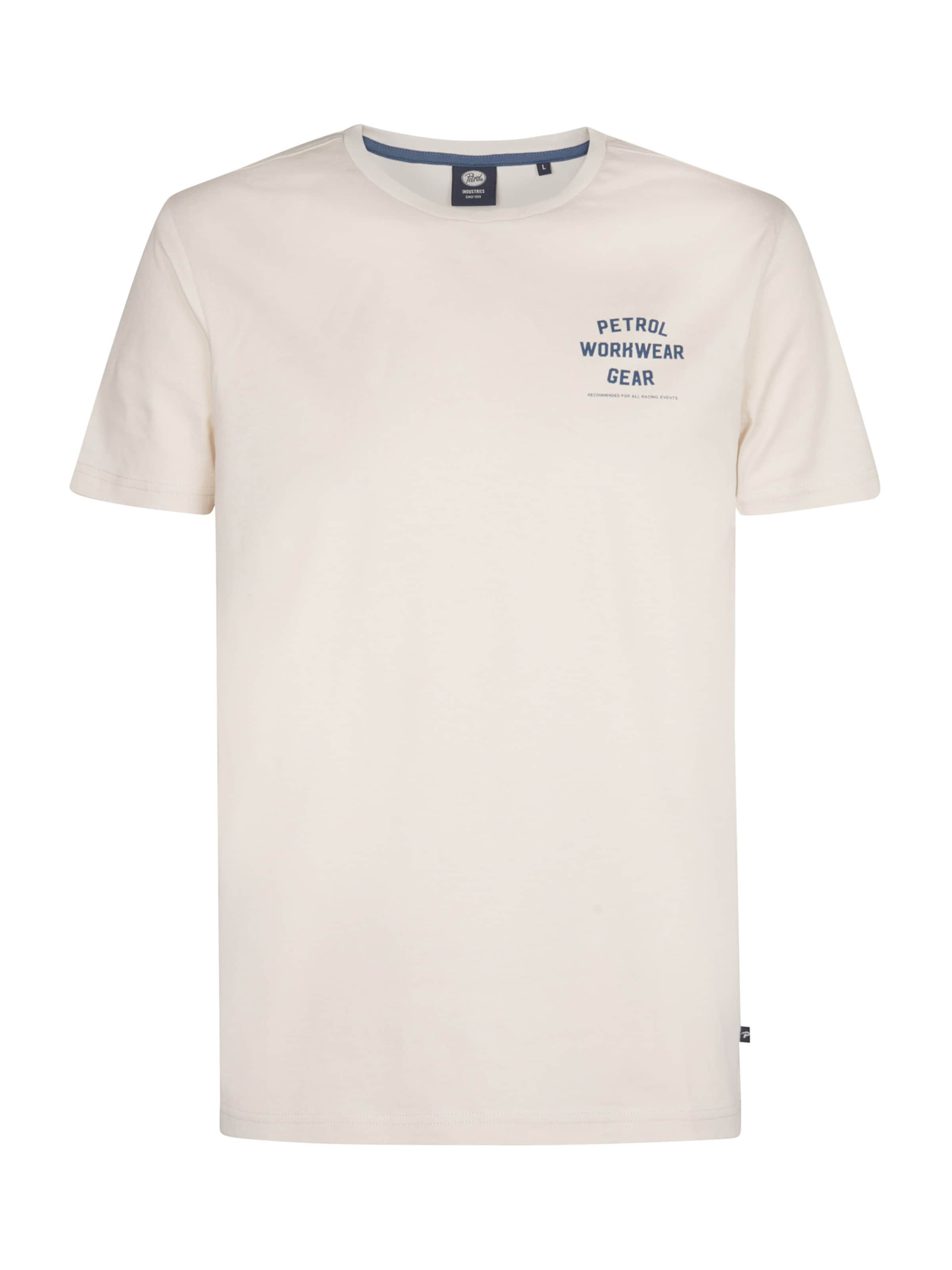 Maglietta Petrol Industries di colore genziana / bianco lana, Visualizzazione prodotti