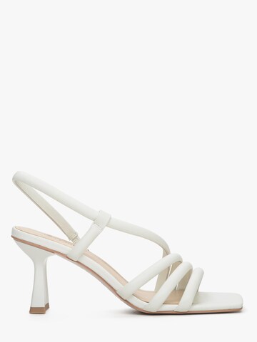 Estro Strap Sandals '0556' in Beige: front