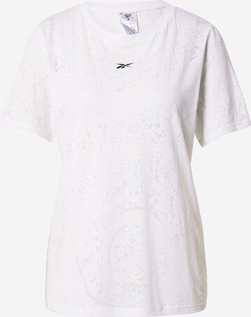 Reebok - Camiseta funcional en blanco: frente