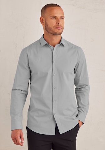JOHN DEVIN Regular fit Businessskjorta i grå: framsida