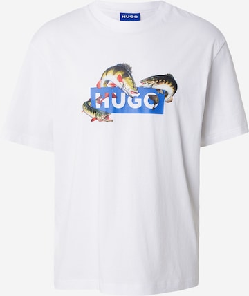 balta HUGO Marškinėliai 'Nalotrix': priekis