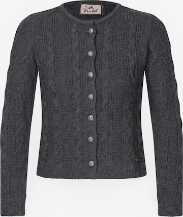 Trachtl Knit cardigan 'Marie Grau/Rosa/Anthrazit' in Grey: front