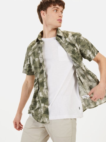 CAMEL ACTIVE Regular Fit Kurzarmhemd mit Strukturmuster in Grün