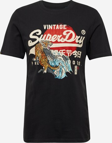 Superdry Shirt 'TOKYO' in Zwart: voorkant