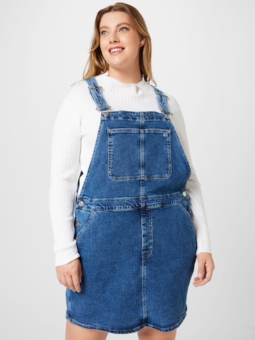 Tommy Jeans Curve Overall Skirt in Blue: front