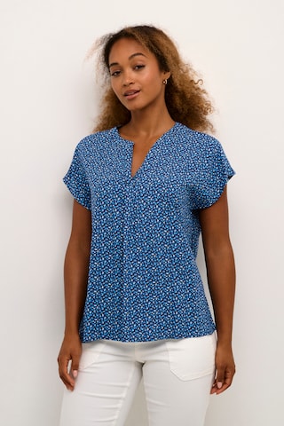 Cream Blouse 'Tiah' in Blauw: voorkant