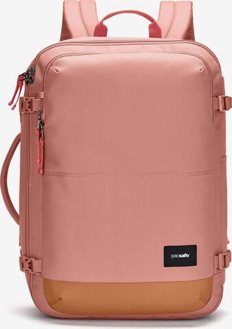 Pacsafe Backpack in Pink: front