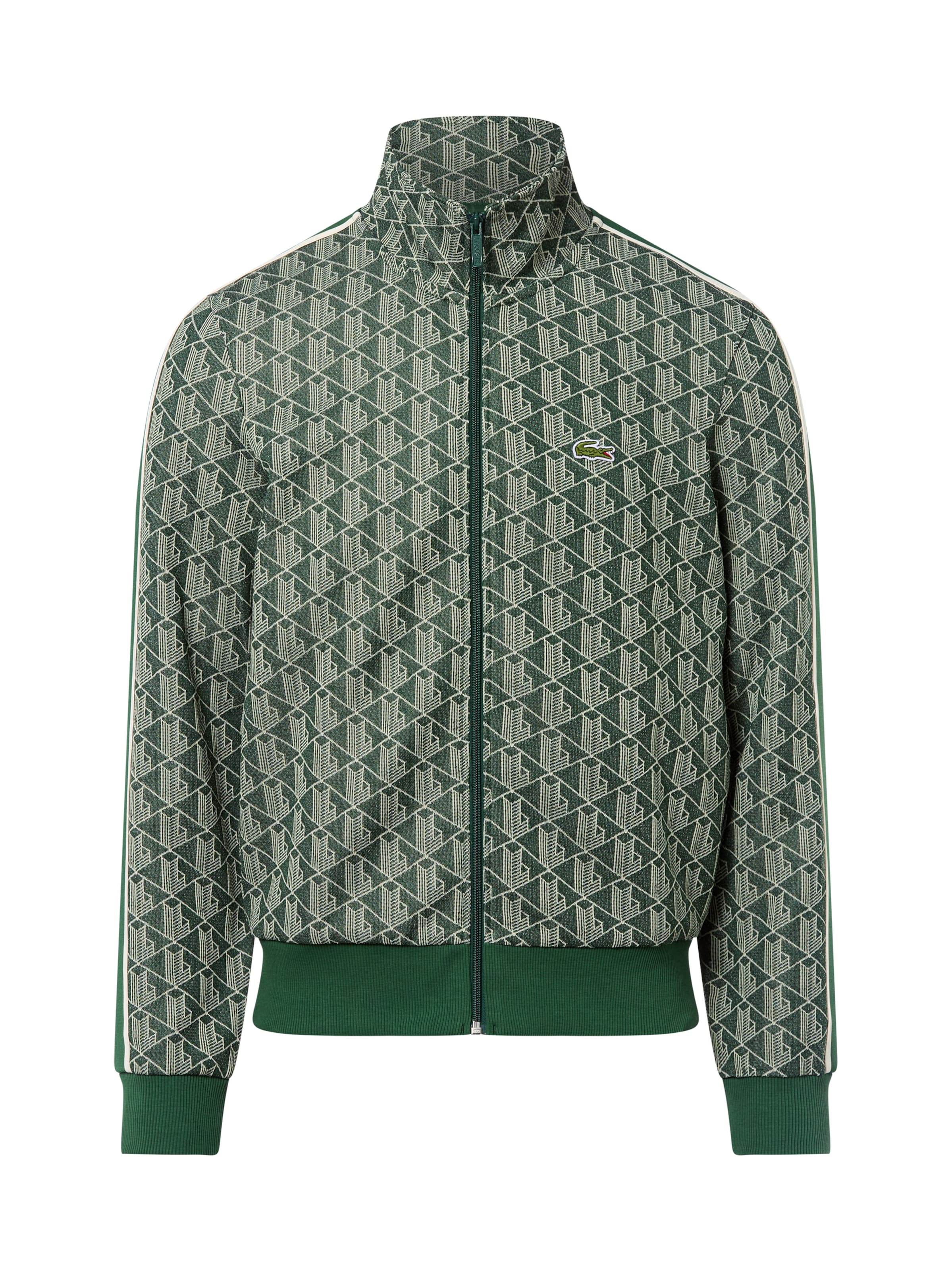 LACOSTE Zip-Up Hoodie in Green: front