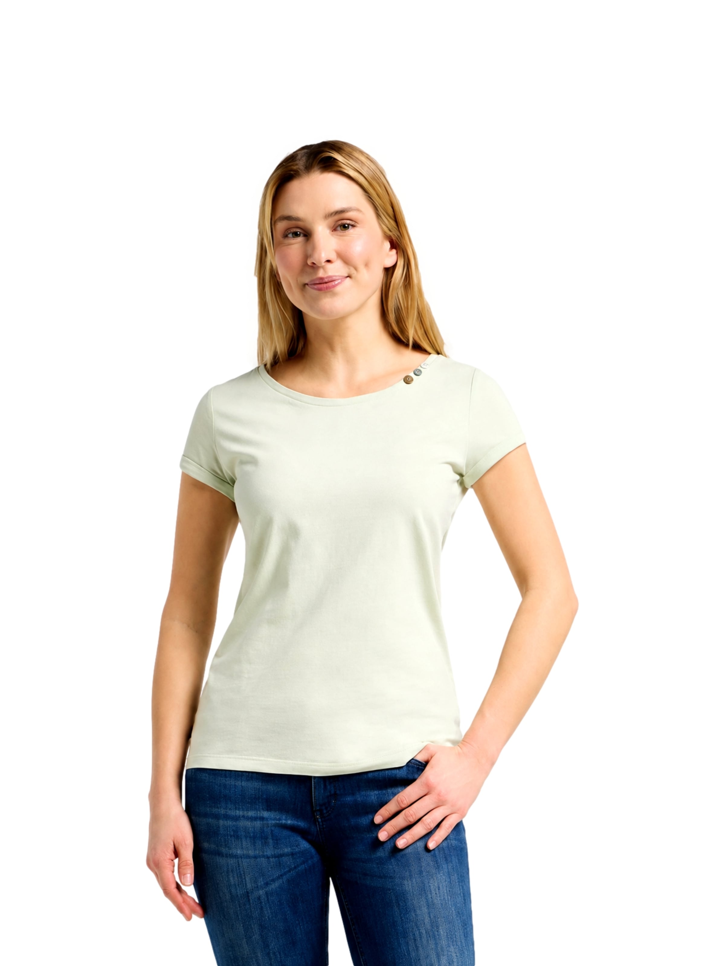 Tricou 'Fllorah' de la Ragwear pe verde: față