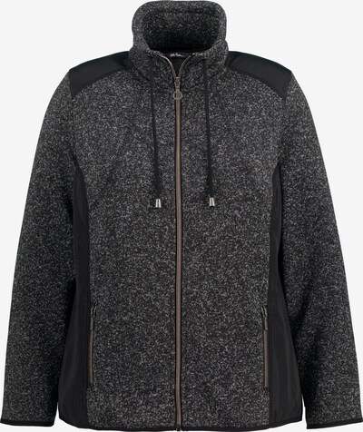 Ulla Popken Fleece Jacket in mottled grey / Black, Item view