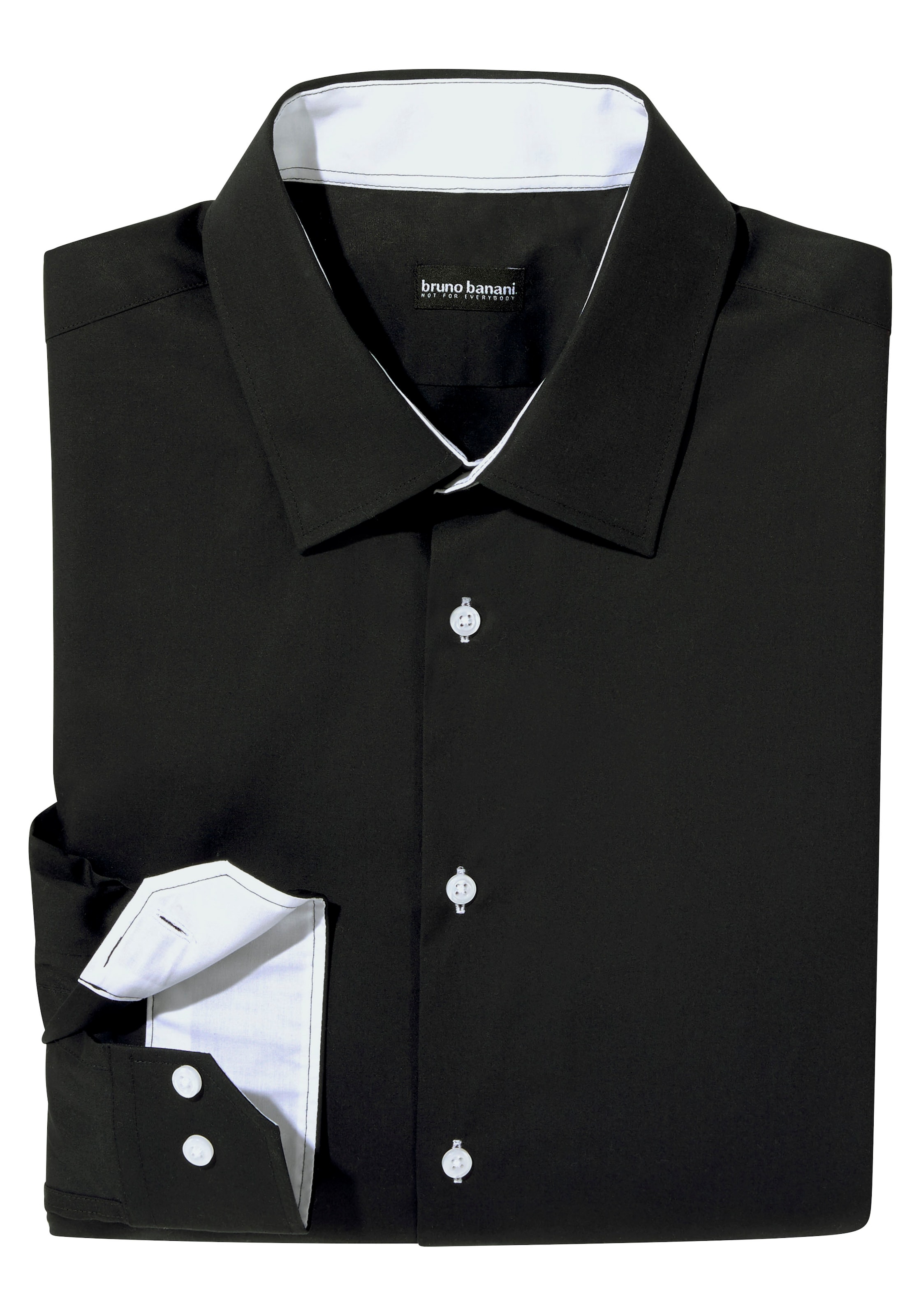 Bruno Banani Regular fit Business Shirt in Black: front
