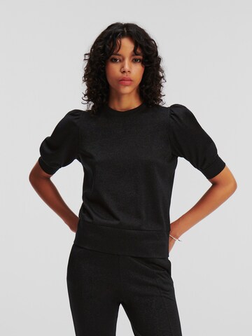Karl LagerfeldSweater majica - crna boja: prednji dio
