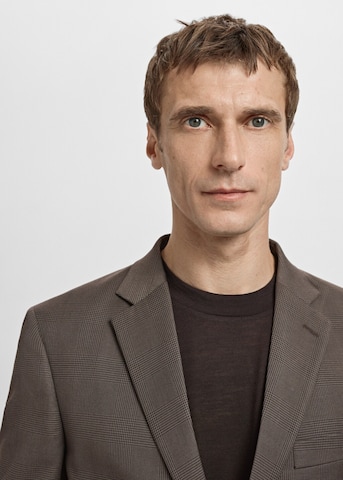 MANGO MAN Regular fit Suit Jacket 'Milan' in Brown