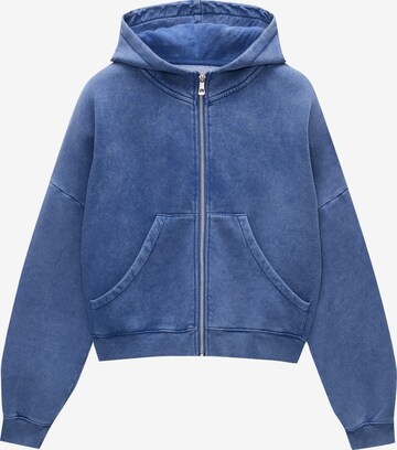 Pull&Bear Sweatvest in Blauw: voorkant