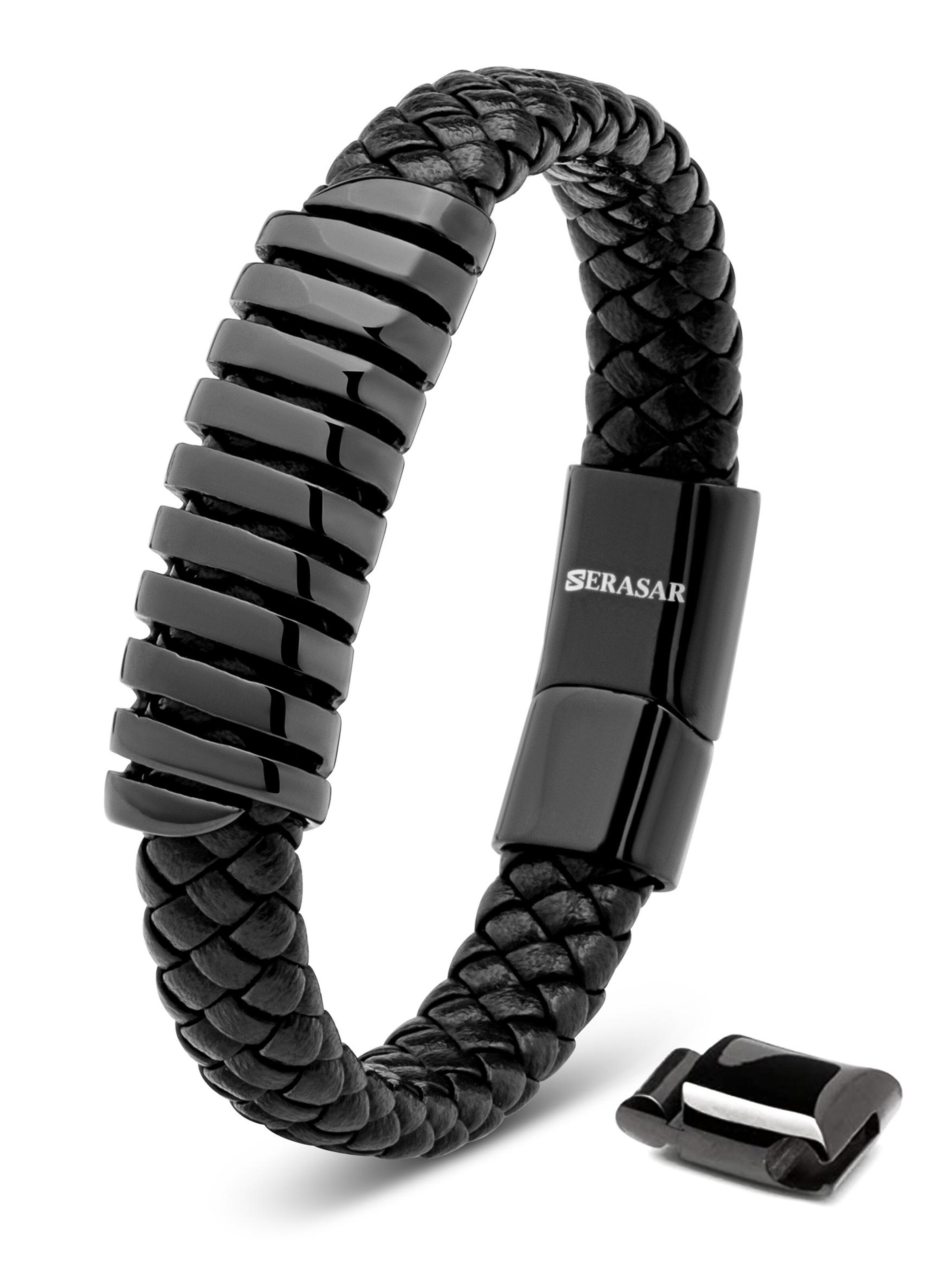 Bracelet 'Helix' SERASAR en noir : devant
