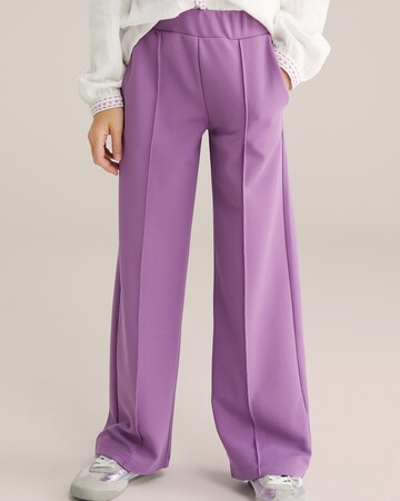 WE Fashion Широкий Штаны в Лиловый: спереди