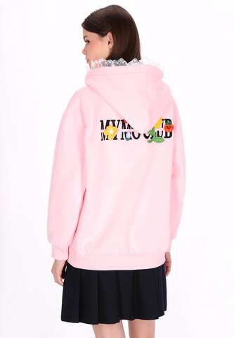 MYMO - Sudadera con cremallera en rosa: frente