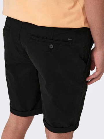 Regular Pantalon chino 'Peter' Only & Sons en noir