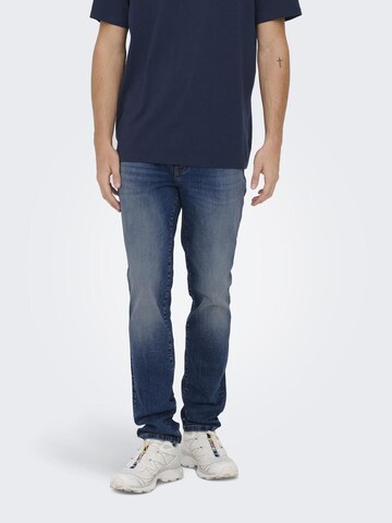 Coupe slim Jean 'Loom' Only & Sons en bleu : devant