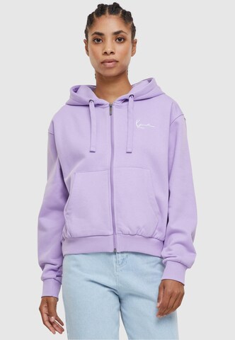 Karl Kani Zip-Up Hoodie 'Essential' in Purple: front