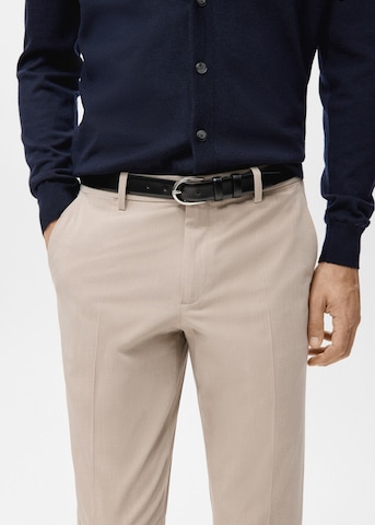 MANGO MAN Slim fit Pleated Pants 'Bologna' in Beige