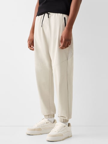 Bershka Zúžený Kalhoty – šedá