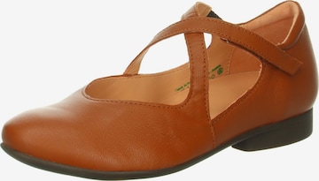Ballerines à lanières THINK! en marron : devant