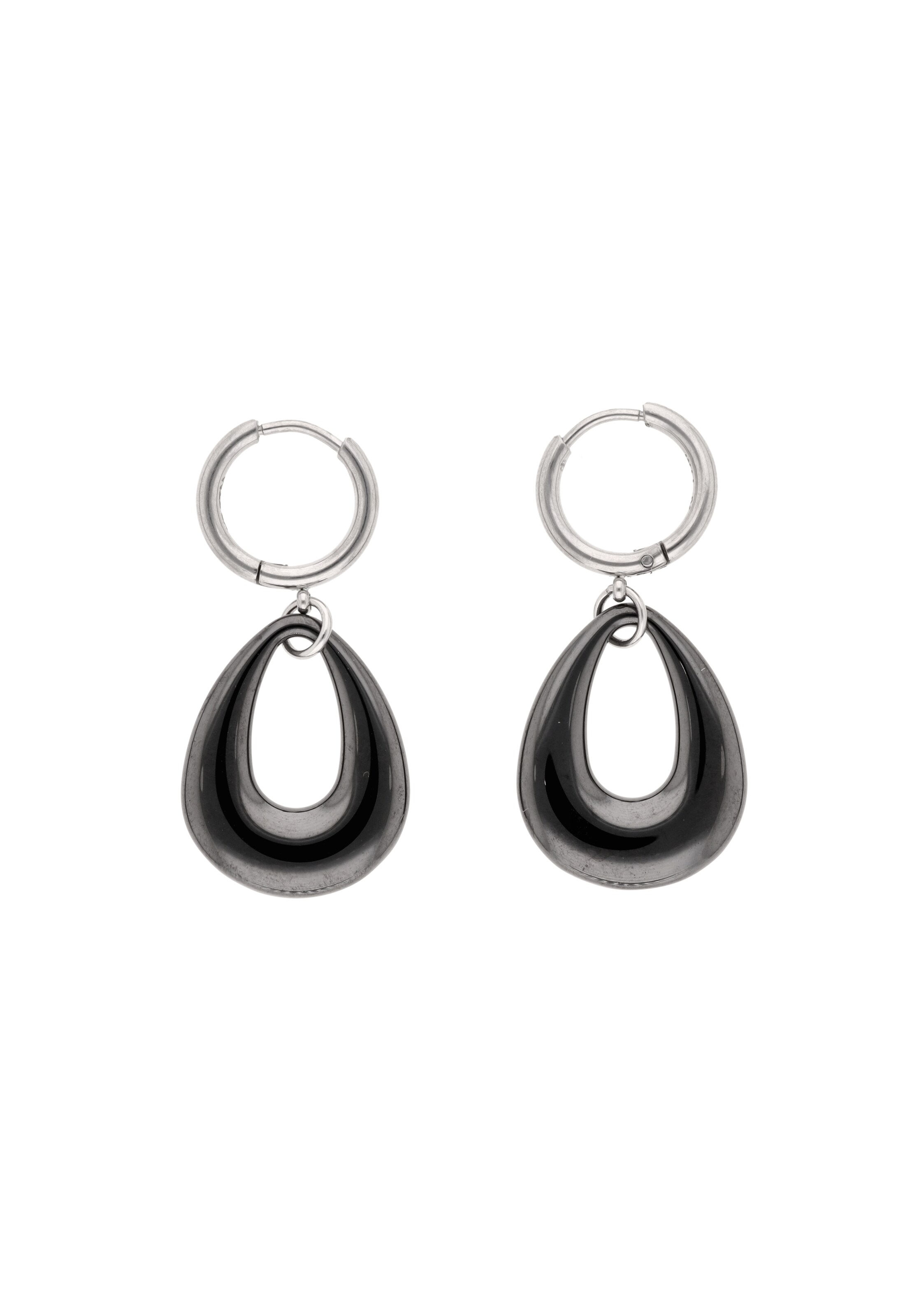 usha WHITE LABEL Ohrringe in Schwarz: Vorderseite