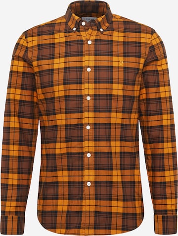 FARAH Regular fit Button Up Shirt 'BREWER' in Brown: front