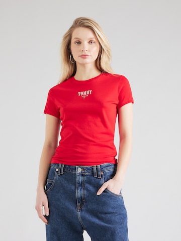 Tommy Jeans Curve T-Shirt 'Essential' in Rot: predná strana