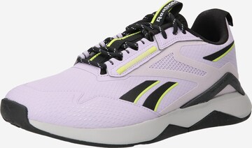 Chaussure de course Reebok en violet : devant