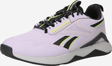 Reebok Springsko i lila: framsida