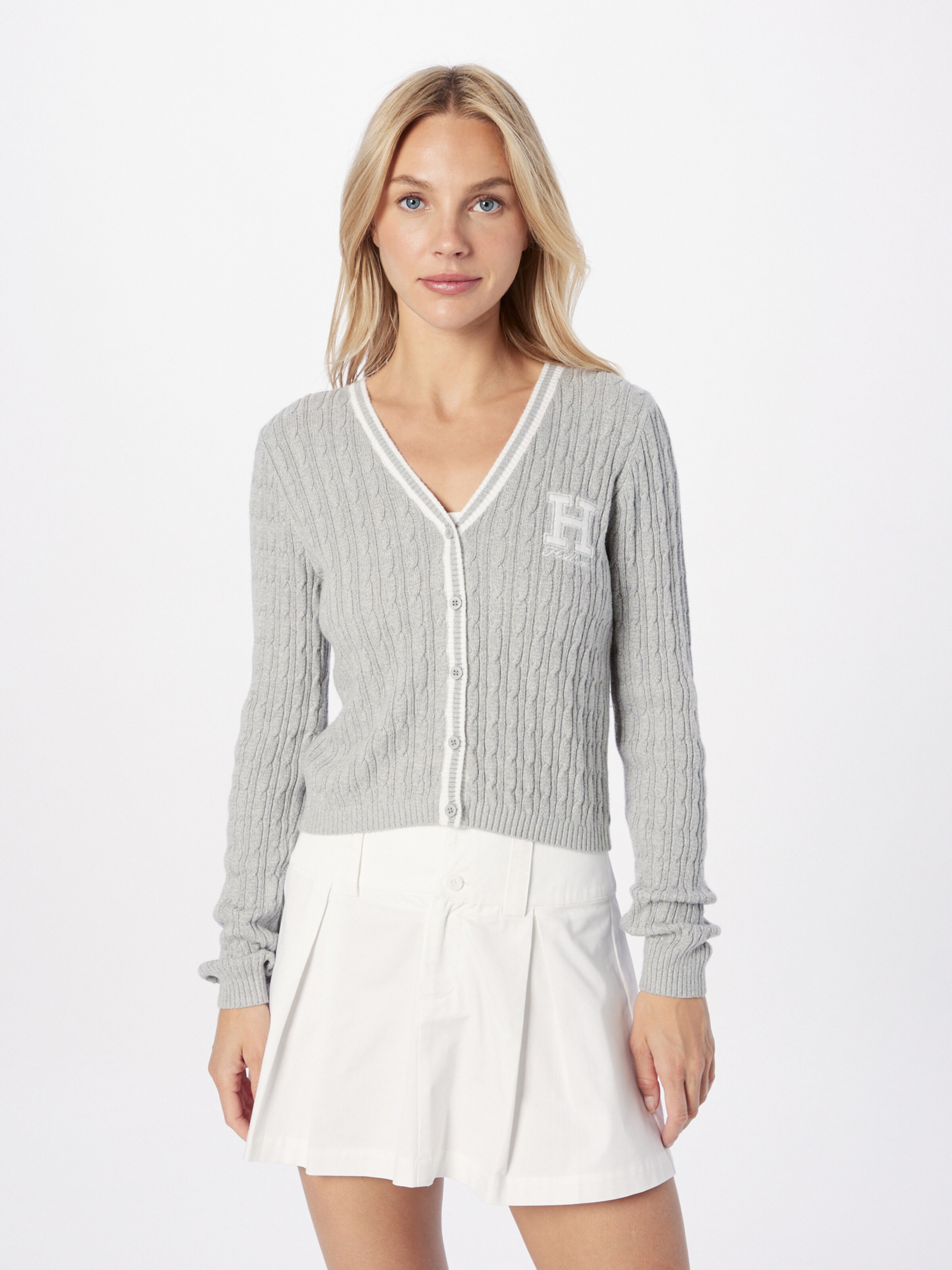 Hollister grey cardigan cheap