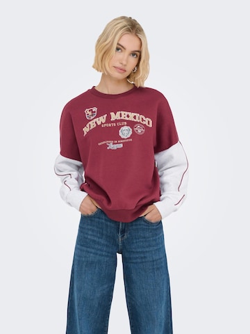 ONLY Sweatshirt 'ONLMiriam' in Rood: voorkant
